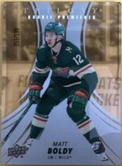 Matt Boldy #RP-MB Hockey Cards 2022 Upper Deck Trilogy Rookie Premier Prices