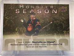 Connor McDavid [Gold] #MS-10 Hockey Cards 2023 Upper Deck Monster Season Prices