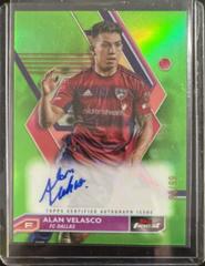 Alan Velasco [Neon Green Refractor] Soccer Cards 2023 Finest MLS Autograph Prices