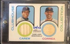 Carlos Correa, Rod Carew #CCD-CC Baseball Cards 2022 Topps Heritage Clubhouse Collection Dual Relics Prices