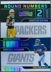 Christian Watson, Wan'Dale Robinson [Silver] #RN-WR Football Cards 2022 Panini Contenders Round Numbers Prices