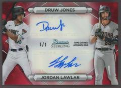 Druw Jones, Jordan Lawlar [Red] #DRA-JL Baseball Cards 2023 Bowman Sterling Dual Refractor Autographs Prices