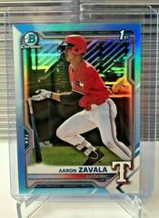 Aaron Zavala [Sky Blue Refractor] Baseball Cards 2021 Bowman Draft Chrome Prices