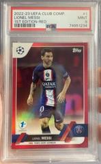 Lionel Messi [1st Edition Red] #1 Soccer Cards 2022 Topps UEFA Club Competitions Prices