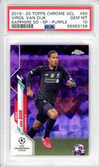 Virgil van Dijk [SP Purple] Soccer Cards 2019 Topps Chrome UEFA Champions League Sapphire Prices