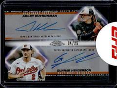 Gunnar Henderson, Adley Rutschman Baseball Cards 2023 Topps Chrome Dual Rookie Autographs Prices