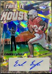 Emeka Egbuka [Crystal Leopard] Football Cards 2022 Leaf Valiant Autographs Take it to the House Prices