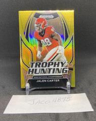 Jalen Carter [Gold] #TH-1 Football Cards 2023 Panini Prizm Draft Picks Trophy Hunting Prices