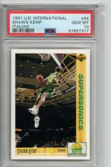 Shawn Kemp Basketball Cards 1991 Upper Deck International Prices