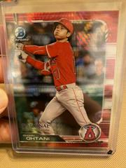 Shohei Ohtani [Red Refractor] Baseball Cards 2019 Bowman Chrome National Convention Prices
