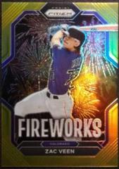 Zac Veen [Gold] #F11 Baseball Cards 2023 Panini Prizm Fireworks Prices