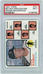 Red Sox Mgr. , Coaches [Orange Background] #131 Baseball Cards 1973 Topps Prices