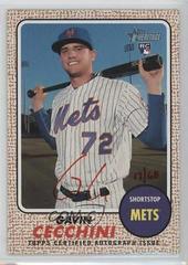 Gavin Cecchini [Red Ink] Baseball Cards 2017 Topps Heritage Real One Autographs Prices