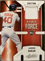 Jarren Duran #RF-JD Baseball Cards 2022 Panini Absolute Rookie Force Prices