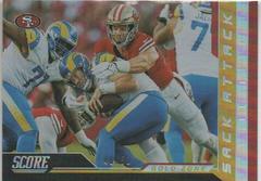 Nick Bosa [Gold Zone] #1 Football Cards 2023 Panini Score Sack Attack Prices