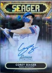 Corey Seager [Black Atomic] #SSA-CS Baseball Cards 2022 Bowman Sterling Signage Autographs Prices
