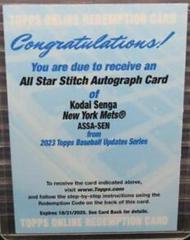 Kodai Senga #ASSA-SEN Baseball Cards 2023 Topps Update All Star Stitches Autographs Prices