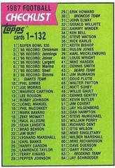 Checklist #1-132 #394 Football Cards 1987 Topps Prices