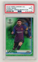 Lionel Messi [Running Green Refractor] Soccer Cards 2018 Topps Chrome UEFA Champions League Prices