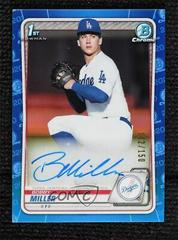 Bobby Miller [Blue Refractor] #CDA-BM Baseball Cards 2020 Bowman Draft Picks Chrome Autographs Prices