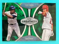 Hank Aaron, Mike Trout [Green Refractor] Baseball Cards 2019 Topps Chrome Greatness Returns Prices