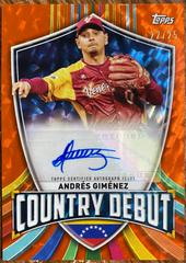Andres Gimenez [Orange Cracked Ice] Baseball Cards 2023 Topps World Classic Country Debut Autographs Prices