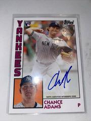 Chance Adams #CA Baseball Cards 2019 Topps 1984 Baseball Autographs Prices
