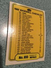 Checklist #404-449 #655 Baseball Cards 1982 Fleer Prices