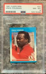 Vince Coleman #21 Baseball Cards 1987 Fleer Mini Prices