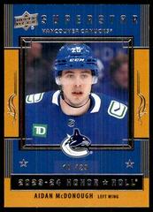 Aidan McDonough [Gold] #HR53 Hockey Cards 2023 Upper Deck Honor Roll Prices