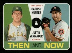 Justin Verlander / Catfish Hunter Baseball Cards 2020 Topps Heritage Then and Now Prices
