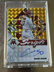 Shohei Ohtani [Gold] Baseball Cards 2022 Panini Mosaic Scripts Autographs Prices