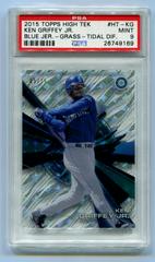Ken Griffey Jr. [Blue Jersey Grass Tidal Diffractor] Baseball Cards 2015 Topps High Tek Prices