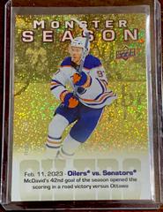 Connor McDavid [Gold] #MS-53 Hockey Cards 2023 Upper Deck Monster Season Prices