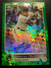 Christian Yelich [Green] #CA-CY Baseball Cards 2022 Topps Chrome Logofractor Autographs Prices