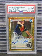Aaron Ashby [Gold Shimmer] #CPA-AA Baseball Cards 2020 Bowman Chrome Prospect Autographs Prices