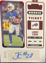 James Cook [Red] Football Cards 2022 Panini Zenith Contenders Rookie Ticket Autographs Prices