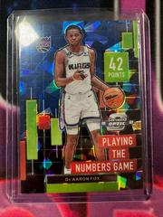 De'Aaron Fox [Blue Cracked Ice] #17 Basketball Cards 2022 Panini Contenders Optic Playing the Numbers Game Prices