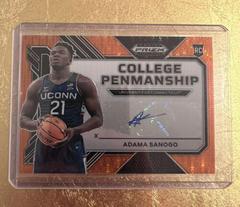Adama Sanogo [Orange Pulsar] #CP-ADS Basketball Cards 2023 Panini Prizm Draft Picks College Penmanship Autographs Prices