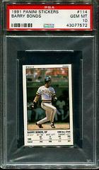 Barry Bonds #114 Baseball Cards 1991 Panini Stickers Prices