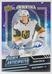 Kaedan Korczak Hockey Cards 2022 Upper Deck Credentials Highly Anticipated Autograph Prices