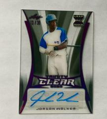 Jordan Walker [Purple] #CA-JW1 Baseball Cards 2020 Leaf Trinity Clear Autographs Prices