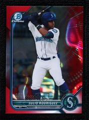 Julio Rodriguez [Red Lava Refractor] Baseball Cards 2022 Bowman Chrome Prospects Prices
