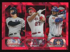 Aaron Judge, Mike Trout, Yordan Alvarez [Red] #246 Baseball Cards 2023 Topps Chrome Sapphire Prices