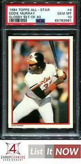 Eddie Murray Baseball Cards 1984 Topps All Star Glossy Set of 40 Prices