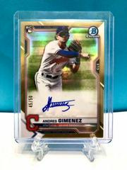 Andres Gimenez [Gold Refractor] #BCRA-AG Baseball Cards 2021 Bowman Chrome Rookie Autographs Prices