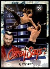 AJ Styles Wrestling Cards 2019 Topps WWE SmackDown Live Corey Says Prices