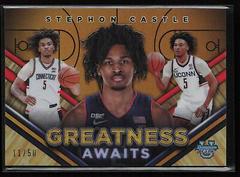 Stephon Castle [Gold Refractor] #GA-20 Basketball Cards 2023 Bowman Best University Greatness Awaits Prices