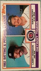 Tigers Batting [Pitching Leaders] Baseball Cards 1983 Topps Prices