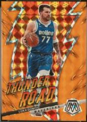 Luka Doncic [Orange Fluorescent] #9 Basketball Cards 2022 Panini Mosaic Thunder Road Prices